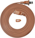 Brown Extension Cord 10FT Flat Extension Cord for Indoor/Outdoor Use with Single Outlet - Ideal for Christmas Lights, Lamps, Cameras, Household Appliances