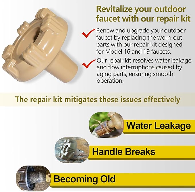RK-19 Outside Faucet Repair Kit Metal Handle Compatible with Woodford Faucet Model 19