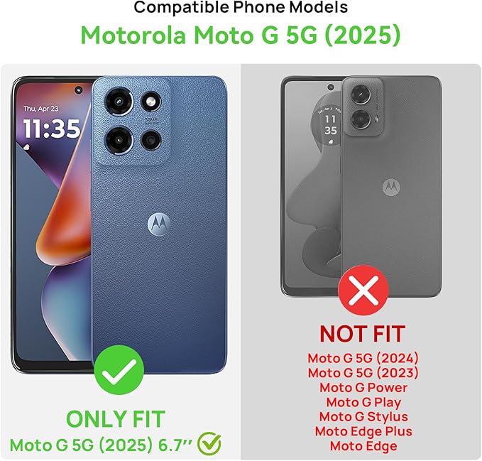 Lanhiem for Moto G 5G 2025 Case, IP68 Waterproof Dustproof Shockproof Case with Built-in Screen Protector, Full Body Underwater Protective Cover for Moto G 5G Only, Black
