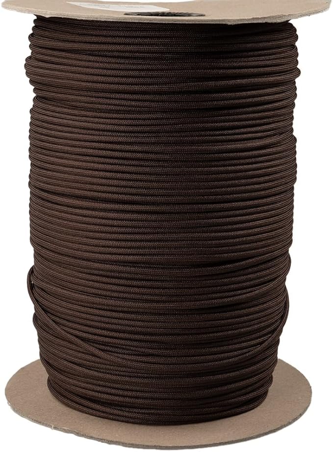 Paracord Planet Solid Color 550lb Paracord – 7 Strand Type III Nylon Cord for Indoor and Outdoor Tasks – Coffee Brown (100 ft)