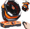 WESTTREE 20000mAh Camping Fan Oscillating Portable Fan Battery Powered Fans Rechargeable Camping essentials with Light Hook, 270° Pivot USB Desk Battery Operated Outdoor Tent Travel