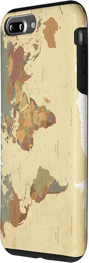 Globe Map Smartphone Cell Cover Gift World Map Pattern Phone Case for iPhone 7 Plus/8 Plus