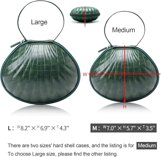 Hard Travel Case for Silicone Bras [A-C Cup] Premium Nubra Organizer Portable Lingerie Underwear Storage Bag (Crocodile, Green)