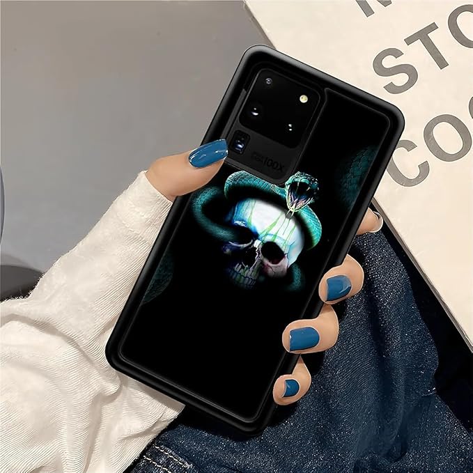 for Samsung Galaxy S20 Ultra Case, Skeleton Winding Snake Pattern Graphic Design Girl Boy Soft Silicone Hard Acrylic Shock Protection for Samsung Galaxy S20 Ultra