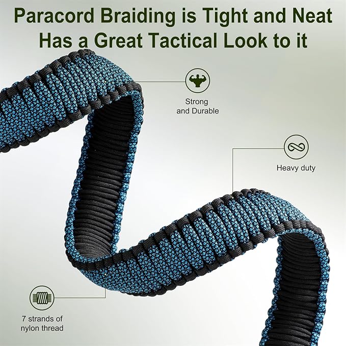 VVAAGG Two-Point Paracord Rifle Sling with Swivels, Non-Slip Gun Sling with Adjustable Length Strap