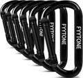 Black Steel Heavy Duty Carabiner Clip, 880 lbs 3" Carabiners D Ring Spring Snap Hooks for Hammocks, Camping, Hiking, Keychains, Outdoors and Gym, Dog Leash.