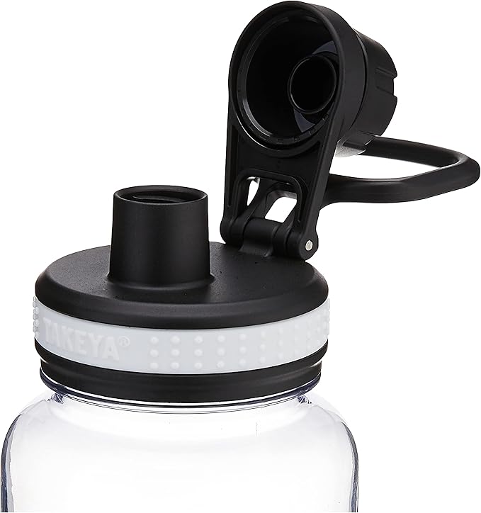 Takeya Tritan Water Bottle with Spout Lid - Durable Dishwasher-Simple, Modern & Reusable Water Bottle with Leak-Proof Lid - 40 oz, Clear (Pack of 4)