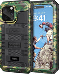 Mitywah Waterproof Case for iPhone 16 Pro, Shockproof Heavy Duty Case with Built-in Screen Protector, Underwater Full Body Protective Metal Case 6.3 inch, Camouflage