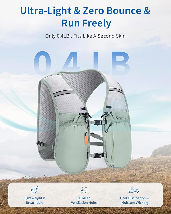ECOHUB Running Hydration Vest Backpack, Lightweight Hydration Pack Bag Daypack for Hiking Cycling Marathon Backpack Vest for Women Men (No Bladder Included)