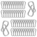 Carabiner, Heavy Duty Galvanized Steel Spring Snap Hook Carabiner Clips with 110LBS Holding Capacity, Ideal for Outdoor, Hammock, Swing and Travel (M4 1.6Inch, 50PCS)