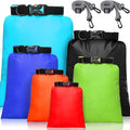Shappy 6/12 Pcs Waterproof Dry Bags, Lightweight Outdoor Waterproof Dry Stuff Sacks 15/8/5/4/3/2 L and Long Adjustable Shoulder Strap for Kayaking Rafting Boating Hiking Camping