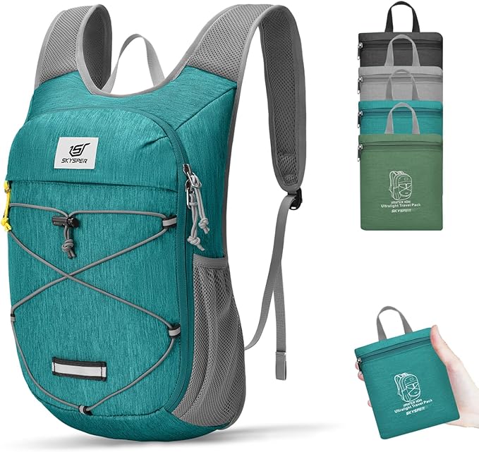 SKYSPER Foldable Hiking Backpack - 10L/15L Small Lightweight Daypack Breathable Travel Backpacks