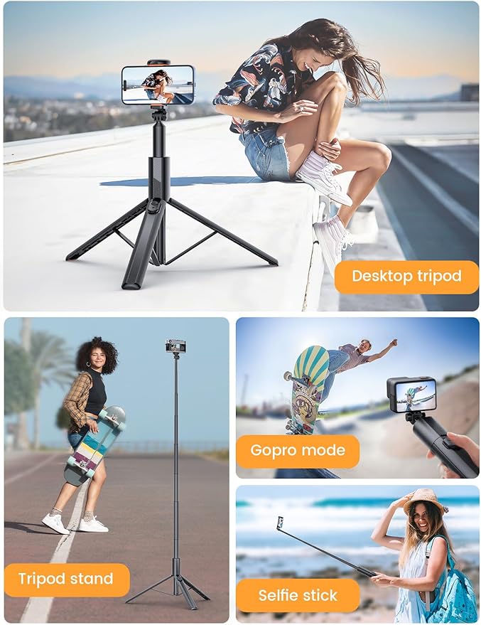 ANXRE 71" Phone Tripod, NT79 Extendable Selfie Stick with 1/4" Camera Mount for Cell Phone＆Camera, Phone Tripod Stand Holder with Remote Compatible with iPhone Android, Camera