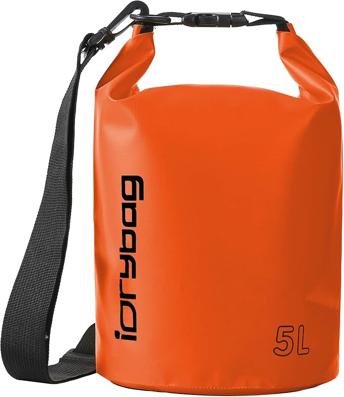IDRYBAG Dry Bag for Kayaking Waterproof 2L/5L/10L/15L/20L, Small Dry Sack Waterproof Bag for Boating