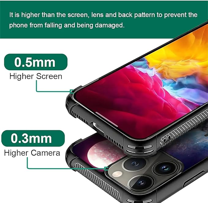 for iPhone 16 Pro Max Case, Star Two Wolfs Howling Pattern Graphic Design Girl Boy Soft Silicone Hard Acrylic Shock Protection for iPhone 16 Pro Max