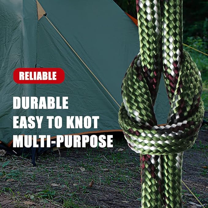 WEREWOLVES 650lb Paracord/Parachute Cord - 9 Strand Paracord Rope - 100', 200' Spools of Parachute Cord, Type III Paracord for Camping, Survival