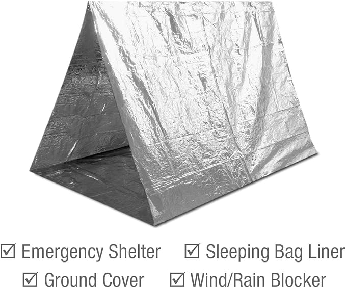 Swiss Safe XL Emergency Mylar Thermal Blankets + Bonus Space Blanket - Compact & Insulated for Cold Weather - Designed for NASA, Outdoor Camping, Survival, First Aid Car Kit - Silver, 10 Pack XL