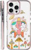 Case for iPhone 16 Pro Max,[Compatible with MagSafe],Spaceship Mushroom Phone Case Design，for Women Girls Magnetic Clear Cover - Slim, Sleek, & Shockproof Protection