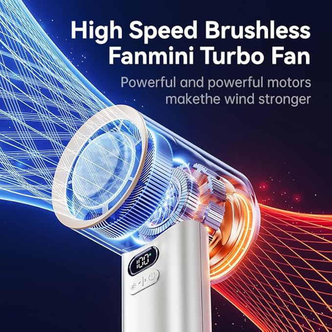 MUXNW Portable Fan for Travel Mini: Pocket Small Handheld Hand Held Rechargeable Battery Operated USB Charger - Gifts for Women Teens - Summer to a Beach for a Cooling vacation