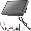 Solar Panel for Deer Feeder, 6V 1.98W Solar Panel Outdoor IP65 Waterproof, Battery Charger 6Volt with Mounting Bracket and Alligator Clip, DC 5.5*2.1, 3.5*1.35 and 4.0*1.7 Interfaces for Game Feeder