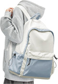BJLFS Blue White Backpack for Women Men, Gym Backpack for Women Foldable Outdoor Weekender Gym Bag, Waterproof Sports Back Pack & Dance Yoga travel Bag