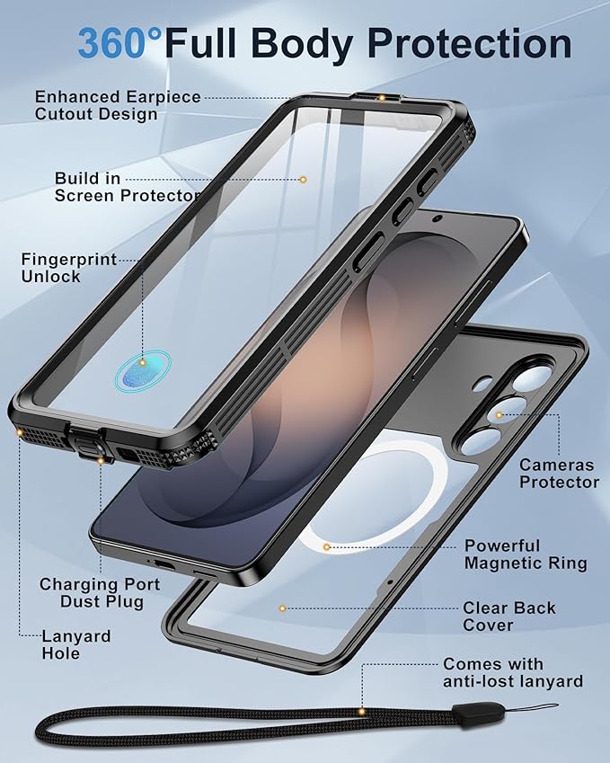 for Samsung Galaxy S26+ Plus Waterproof Case, [Fit for Magsafe] [IP68 Water Proof] [Built-in Screen Protector], Magnetic Heavy Duty Military Grade Rugged Phone Case for S 26+ Plus 6.7", Black