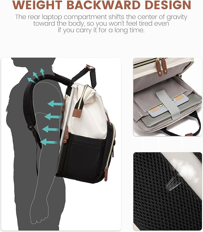 LOVEVOOK Laptop Backpack for Women, 15.6'' Waterproof Nurse Bag Teacher Work Backpack Purse for Women, Travel Computer Backpack for College Office Business Ladies