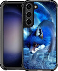 for Samsung Galaxy S23 Case, Snowy Mountain Fox Lake Pattern Graphic Design Girl Boy Soft Silicone Hard Acrylic Shock Protection for Samsung Galaxy S23