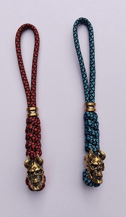 Knife Lanyards with Brass Beads,Paracord Lanyard,Tactical Lanyard for Skull Shape Knife,EDC Products