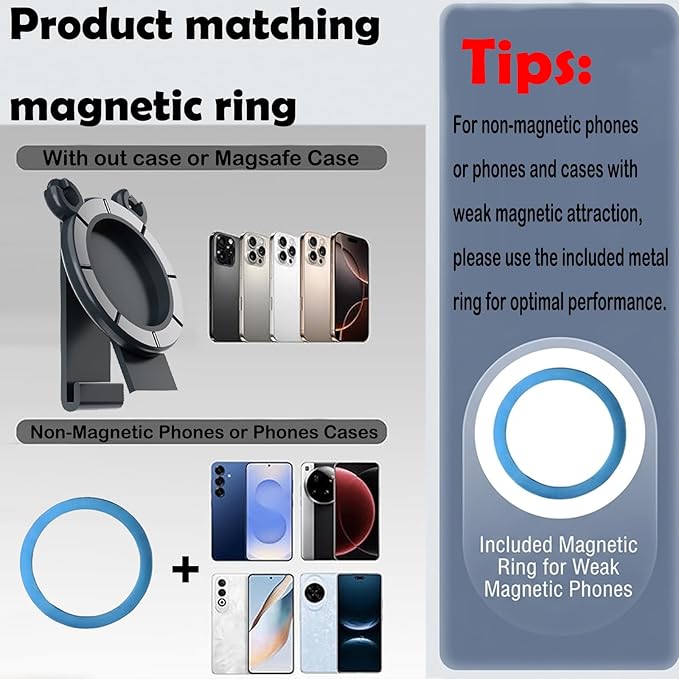 Magnetic Belt Clip for iPhone, Samsung, Google, Moto & More with Anti-Theft Chain for Hiking & Backpack Strap, Travel, Outdoor, Phone Holder Compatible with MagSafe XT