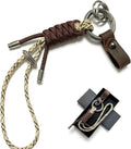 Titanium Alloy Keychain Clip & Leather Loop with Paracord Kit — Easy-Release Carabiner Key Organizer for Keys, Phone Lanyard & Outdoor Gear