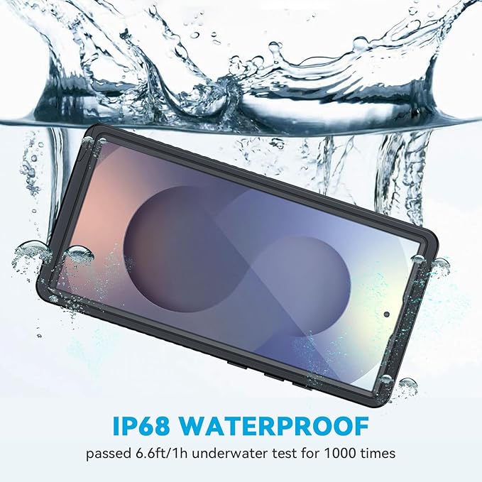 Lanhiem for Samsung Galaxy S25 Ultra Case, IP68 Waterproof Dustproof, Built-in Screen Protector, Rugged Full Body Shockproof Protective Cover for Galaxy S25 Ultra 5G 6.9 Inch, Black