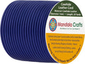 Mandala Crafts Round Genuine Navy Blue Leather Cord for Jewelry Making – 1mm Cowhide Leather Rope String Lace for Kumihimo – 20 Yards Cowhide Craft Cording Spool