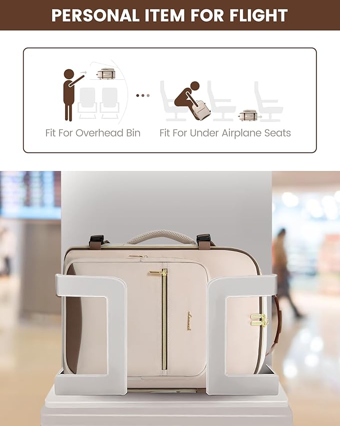 LOVEVOOK Travel Backpack for Women & Men 40L,Airline Approved Carry On Backpack Travel Essentials,TSA Carry on Luggage,Waterproof Personal Item Travel Bag,Suitcase with 3 Packing Cubes,Primary-Coffee