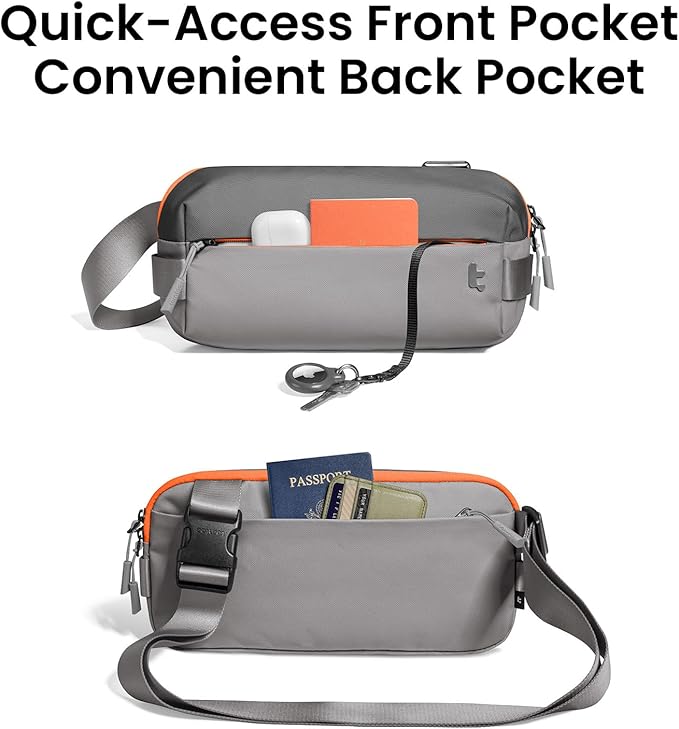 tomtoc Compact EDC Sling Bag 3L-10L, Minimalist Crossbody Bag Chest Shoulder Pack for Men Women, X-pac/Recycled Polyester