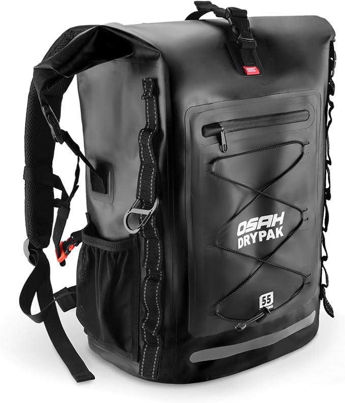 OSAH DRYPAK Waterproof Backpack Dry Bag 35L/55L/85L – Heavy Duty Roll-Top Hiking Backpack for Travel, Kayaking, Boating, Camping, Rafting and Fishing