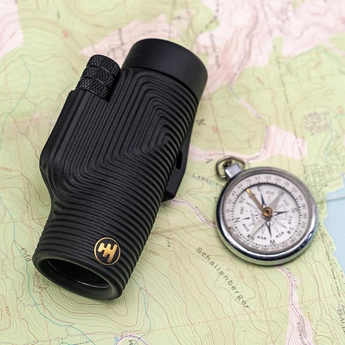 Nocs Provisions Zoom Tube 8x32 Monocular, 8X Magnification Telescope, Bak4 Prism, Wide Field of View for Bird Watching, Backpacking & Wildlife Viewing - Obsidian Black