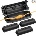 [4 Pack] Outdoor Extension Cord Cover Waterproof, BN-LINK Outdoor Plug Protector, Electrical Connection Box for Holiday String Lights & Tools, Black