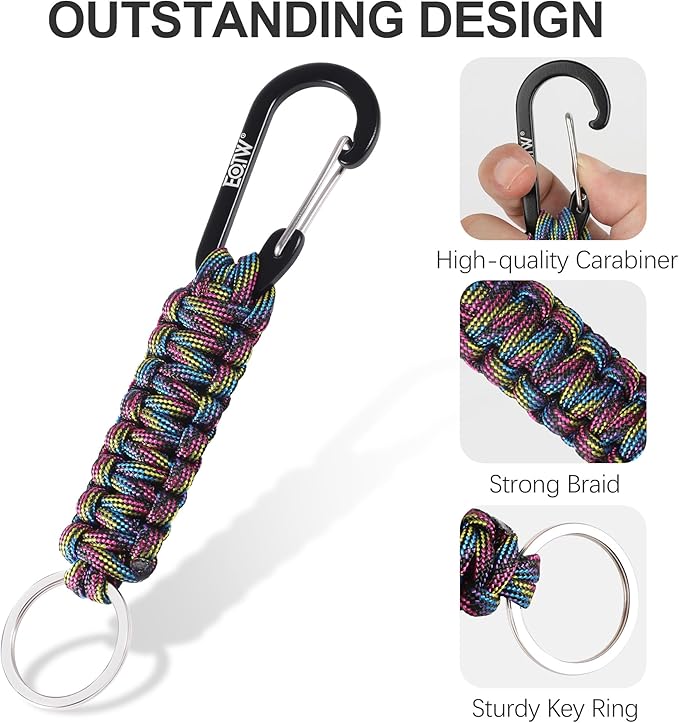 EOTW Paracord Keychain for Men Women Paracord Carabiner Backpack Keychain with Aluminum Clip for Camping Hiking Outdoor Gear