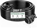 Blackcow Outdoor Power Extension Cord,25 Ft,IPX6 Waterproof, Cold Weather & Fireproof, Heavy Duty 3 Prong Cable,18AWG 125V 10A,FCC/ETL Certified for Outdoor/Indoor Use
