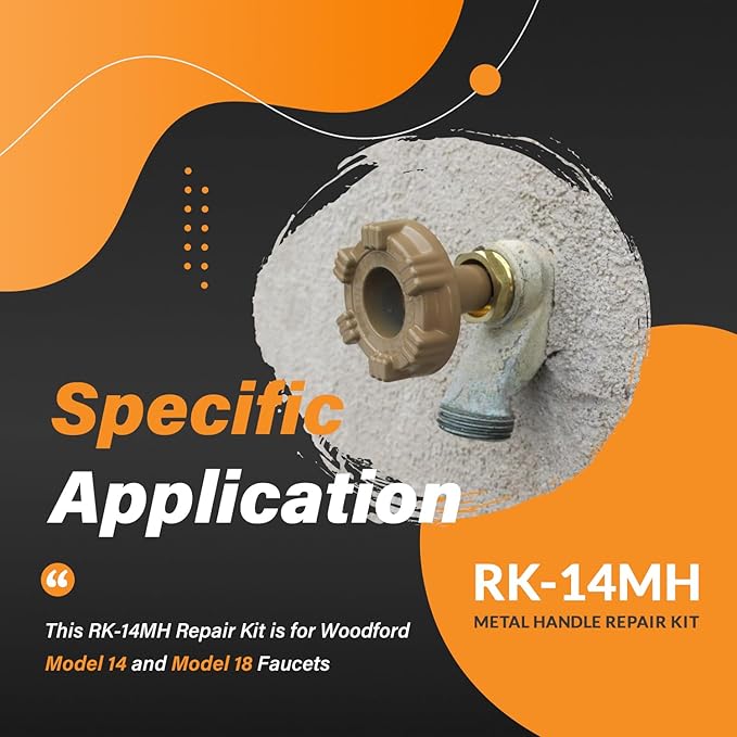 RK-14MH Repair Kit Metal Handle Replacement for Woodford Model 14 & Model 18 Outdoor Faucets (7Pcs)