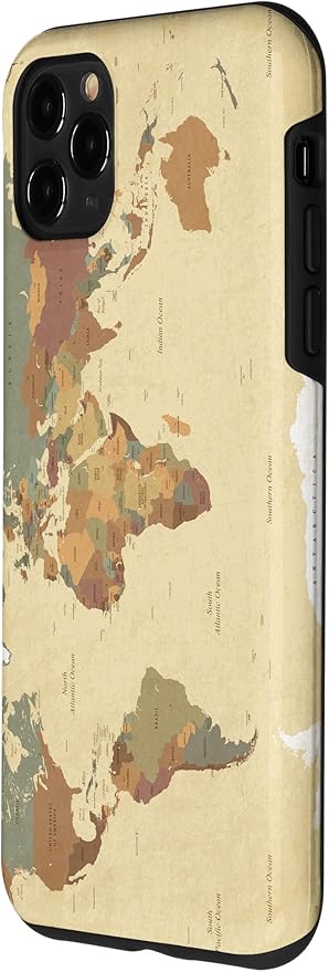 Globe Map Smartphone Cell Cover Gift World Map Pattern Phone Case for iPhone 11 Pro Max
