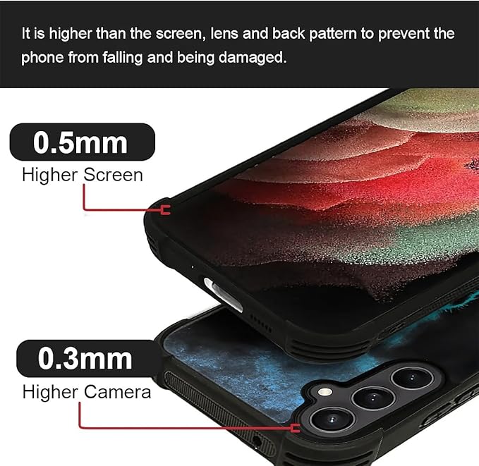 for Samsung Galaxy S23 FE Case, Blue Breathing Wolf Pattern Graphic Design Girl Boy Soft Silicone Hard Acrylic Shock Protection for Samsung Galaxy S23 FE