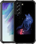 for Samsung Galaxy S21 Plus Case, Galaxy Fox Wolf Pattern Graphic Design Girl Boy Soft Silicone Hard Acrylic Shock Protection for Samsung Galaxy S21 Plus