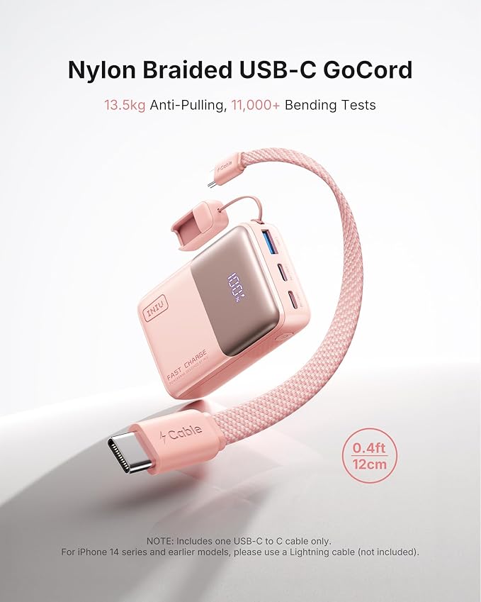 INIU Pocket Size Portable Charger, Ultra Small 10000mAh 45W PD Power Bank, Fast Charging Battery Pack, Travel Essentials Powerbank for iPhone 17 16 Pro Air, Xiaomi 17 Pro Max 16 15 14, Samsung S24 etc