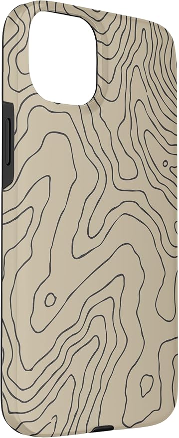 Coyote Country Guide Lines Topographical Contour Map Case for iPhone 15 Plus