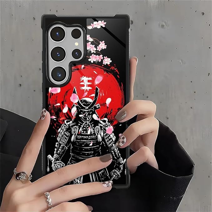 for Samsung Galaxy S26 Ultra Case,Graphic Design for Girl Boy Soft Silicone Hard Acrylic Shock Protection Designed for Samsung Galaxy S26 Ultra Sakura Japanese Samurai Pattern