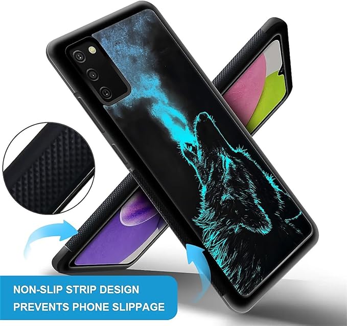 for Samsung Galaxy S20 FE Case, Blue Breathing Wolf Pattern Graphic Design Girl Boy Soft Silicone Hard Acrylic Shock Protection for Samsung Galaxy S20 FE