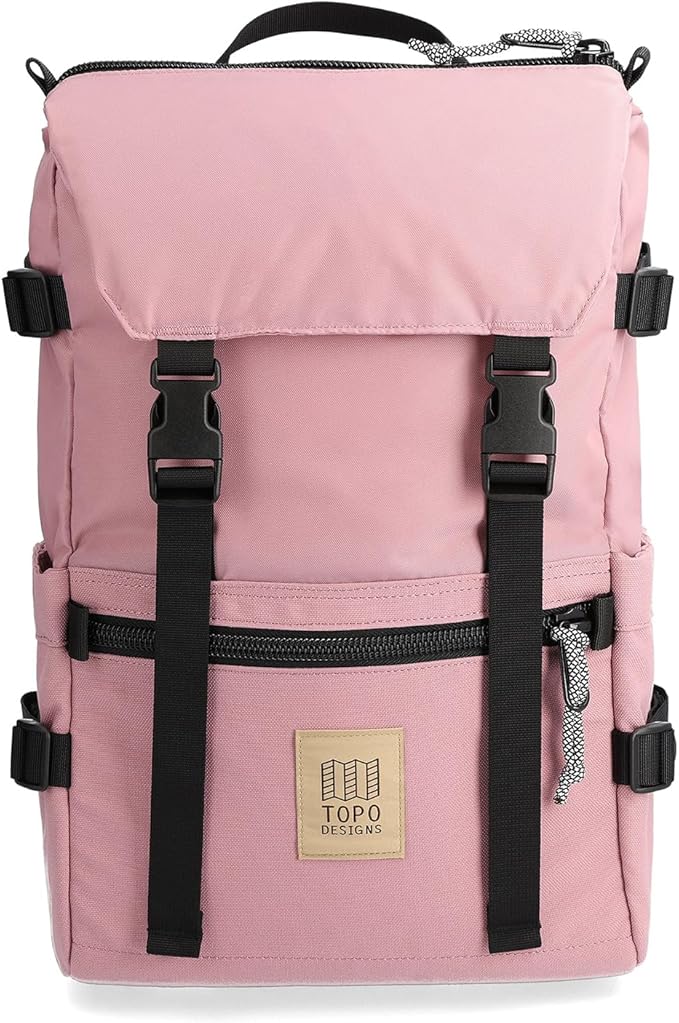 Topo Designs Rover Pack Classic - Daily Daypack for Commutes, Day Trips, Hikes, Iconic Denver Design, Recycled Nylon Durable Construction, PFAS-Free, Fair Trade, BlueSign Approved (Rose)