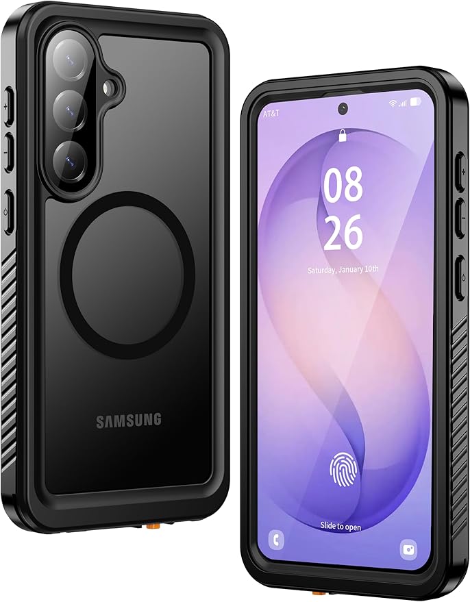 ANTSHARE IP68 Waterproof Case for Samsung Galaxy S26 Plus [2026] - MagSafe Compatible, Built-in Screen/Lens Protector - Shockproof Full Body Protection for Swimming/Outdoor, Black-Translucent Matte
